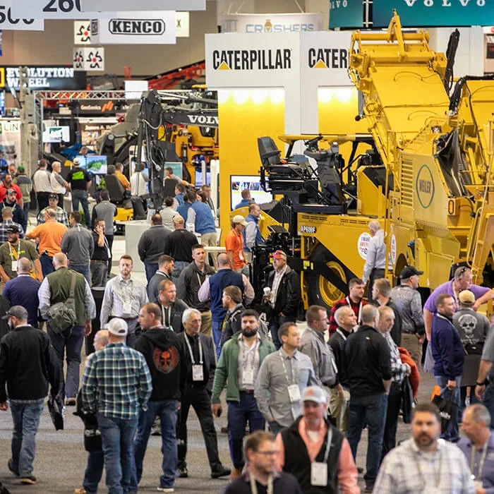 World of Asphalt isle with big crowd by exhibits